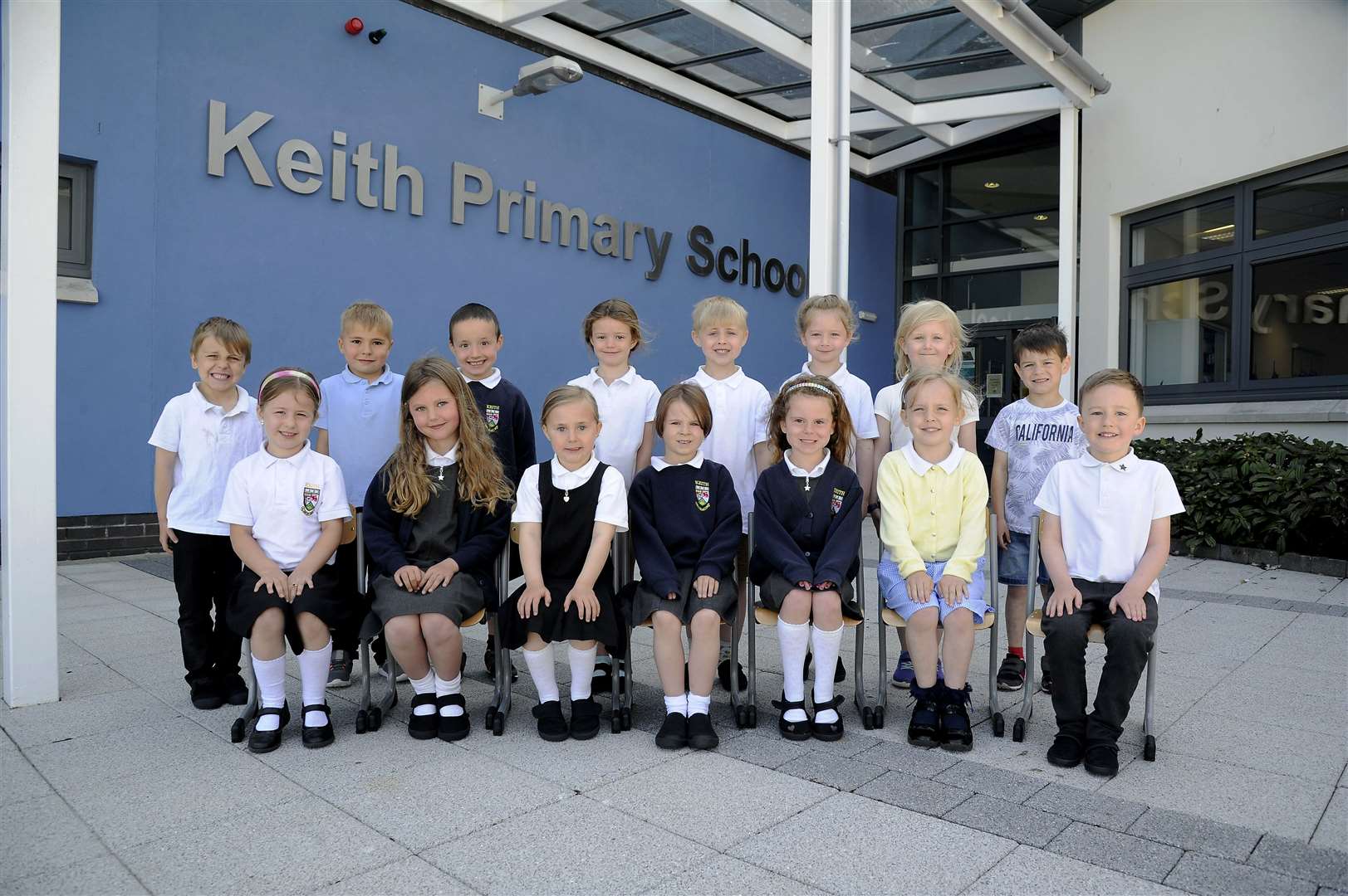 The P1 class at Keith Primary School. Picture: Becky Saunderson