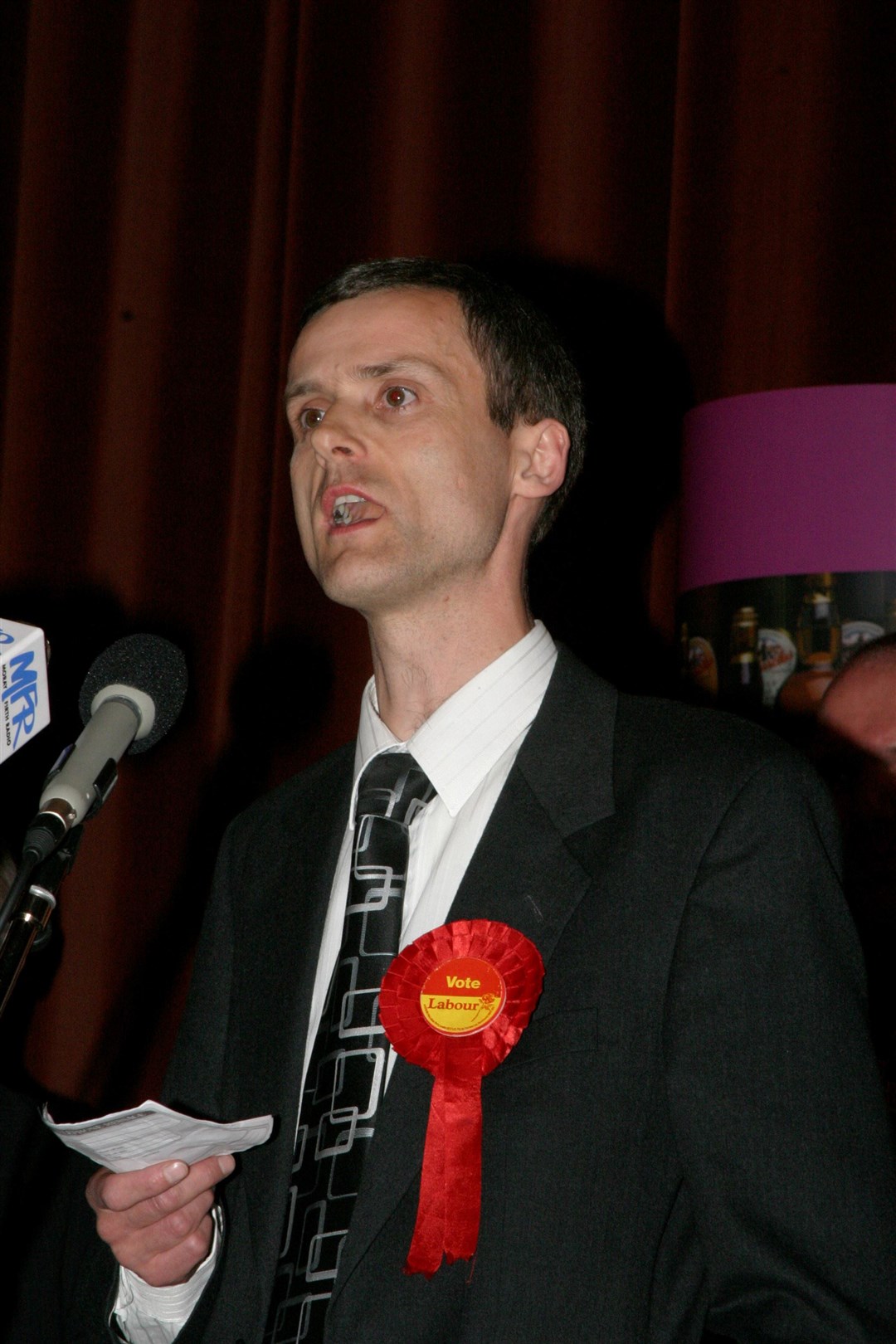 Sandy Keith at an election count in 2006.