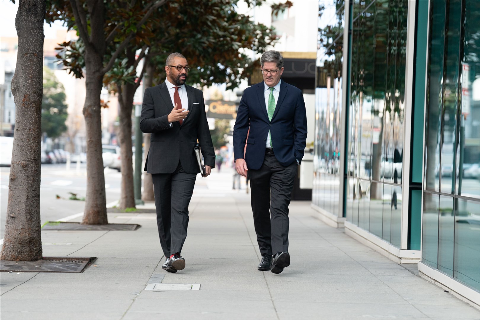 Home Secretary James Cleverly (left) also met with Clint Smith, chief legal officer of the social media platform Discord in San Francisco on Monday (Stefan Rousseau, PA)