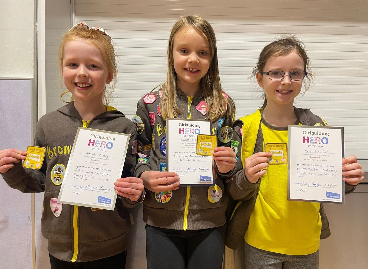 Left to right: Matilda Fickling, Charlotte Smith and Mollie Sutherland.