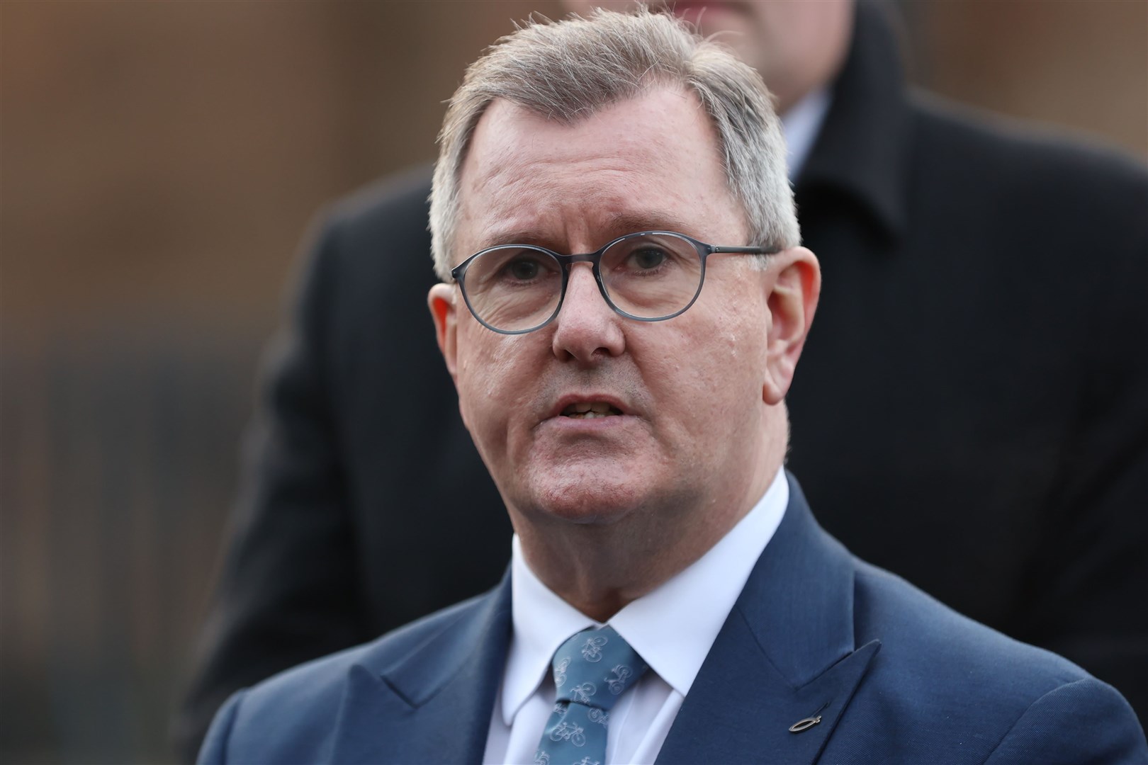DUP leader Sir Jeffrey Donaldson said he ‘will not be intimidated or distracted’ (Liam McBurney/PA)