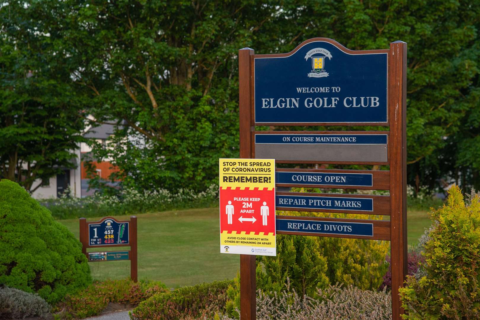 First day of action back at Elgin Golf Club. Picture: Daniel Forsyth..