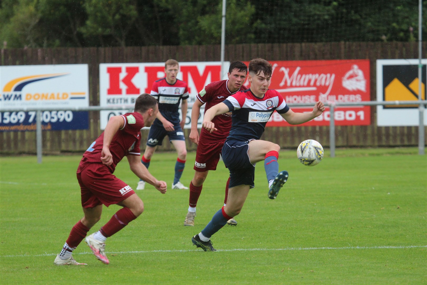 Action from the 1-1 draw at The Haughs. Picture: Kyle Ritchie