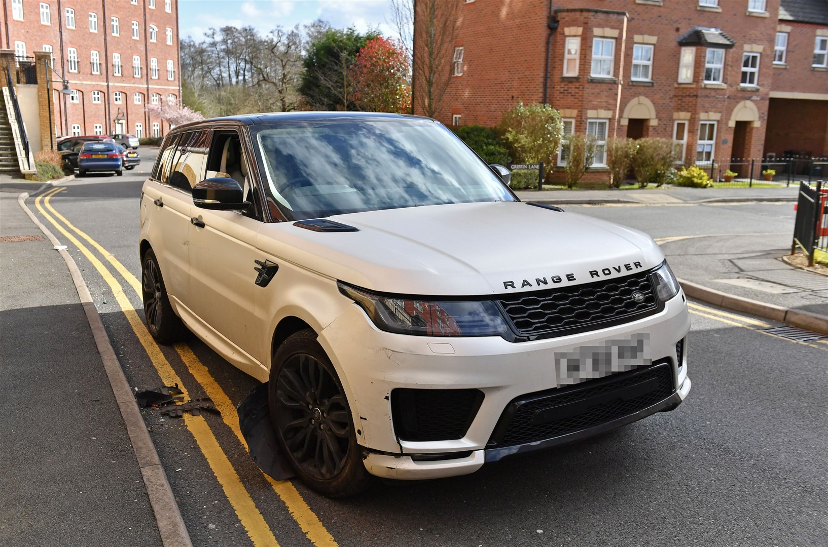 Jack Grealish crashed his white Range Rover into parked cars in the Dickens Heath area of Solihull during the first national lockdown (Jacob King/PA)