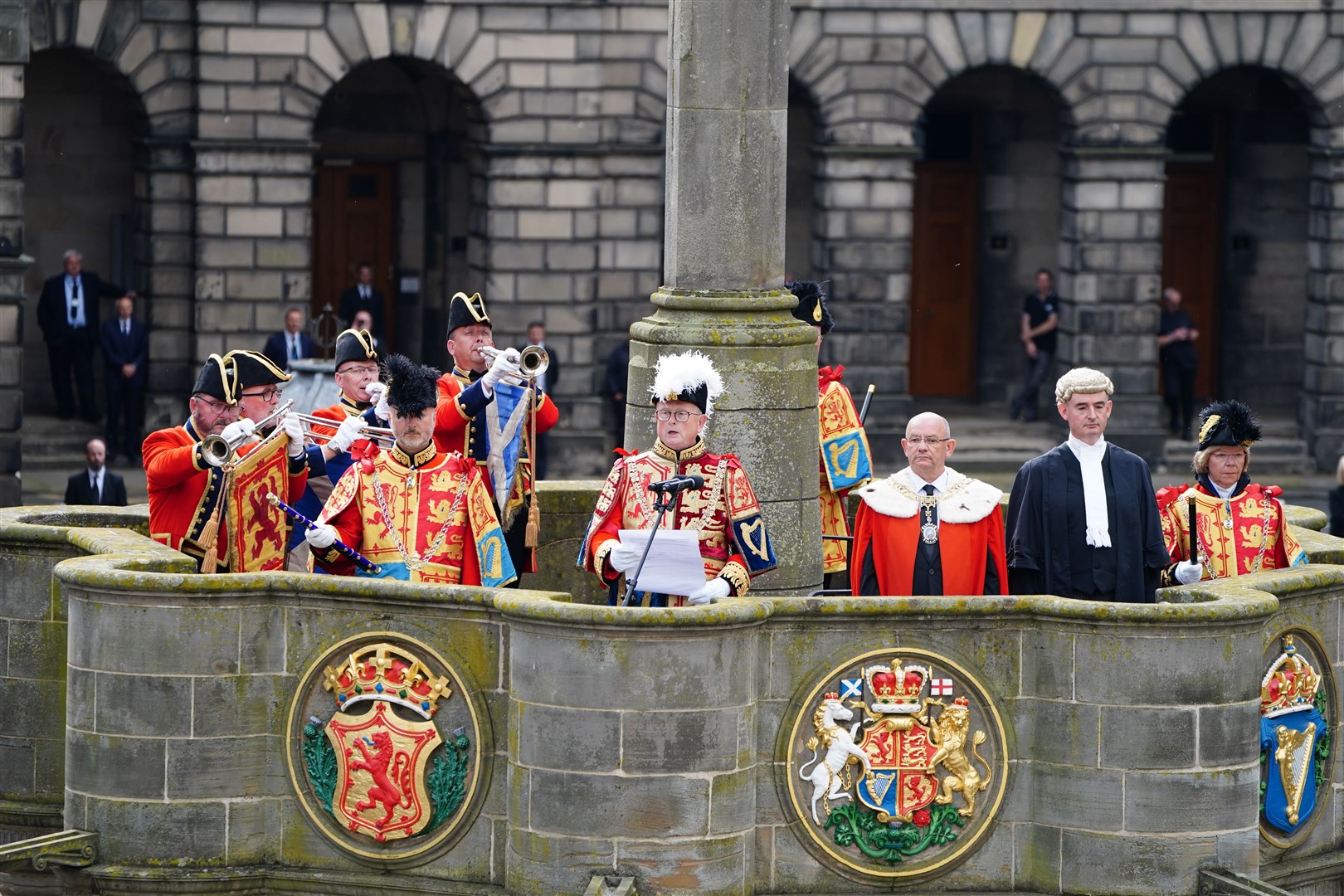 An Accession Proclamation Ceremony at Mercat Cross, Edinburgh, publicly proclaiming King Charles III as the new monarch (Jane Barlow/PA)
