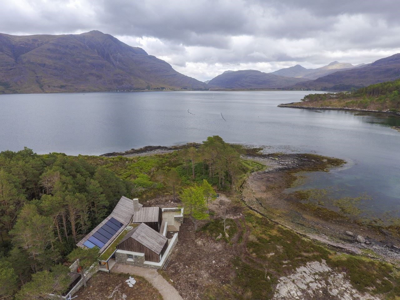 Lochside House in the north-west Highlands runs entirely off power from the sun. Picture: Marc Hindley
