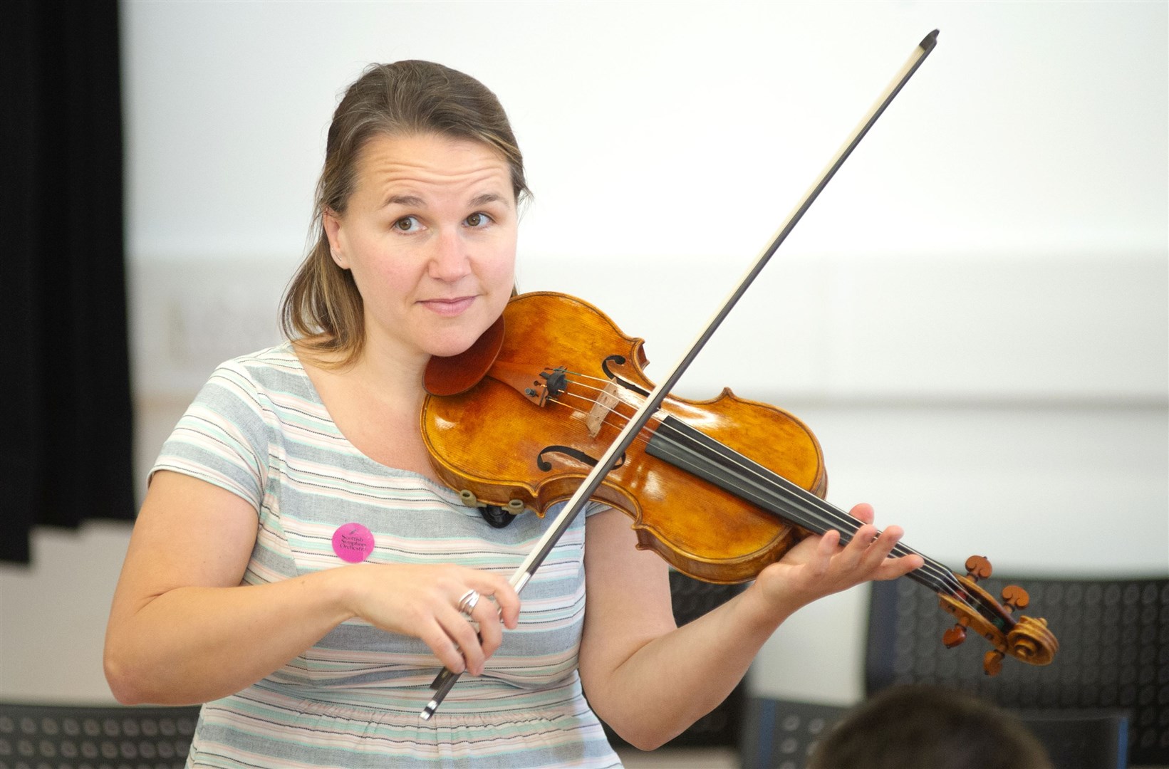 BBC Scottish Symphony Orchestra player Amy Cardigan was among performers who led a masterclass for young players in Moray.