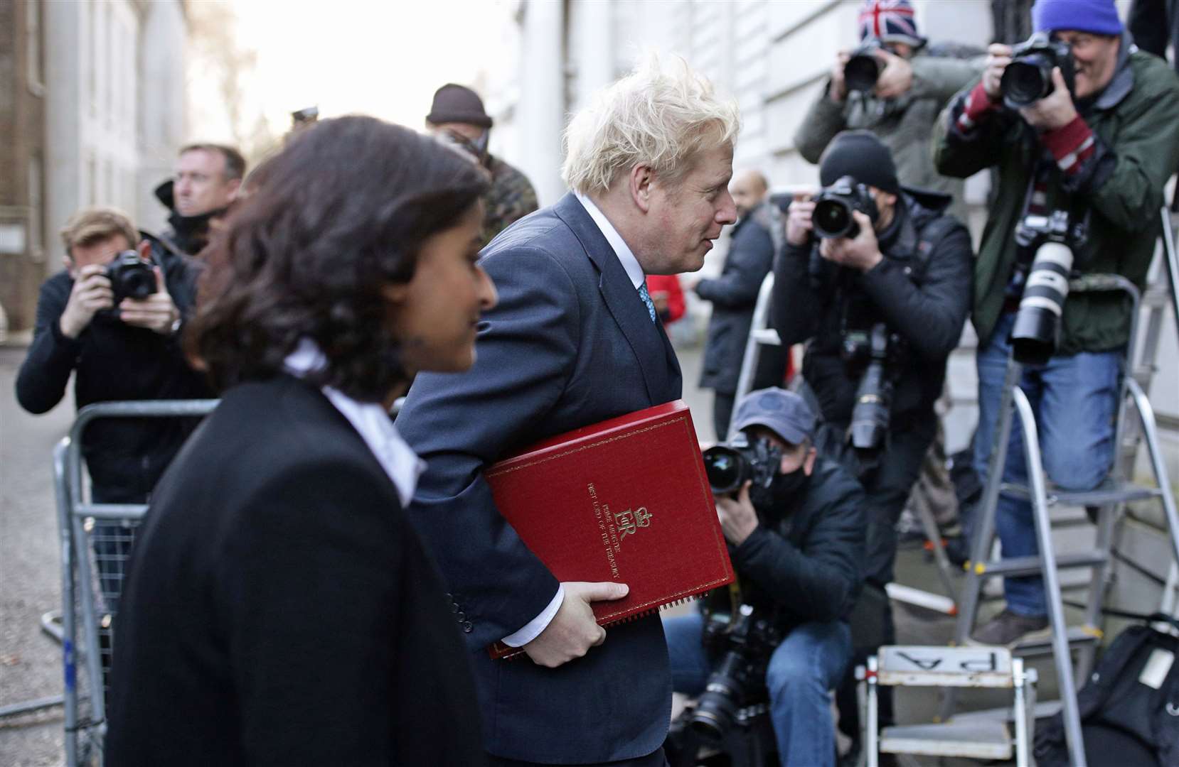 Boris Johnson crossing Downing Street with Munira Mirza (Yui Mok/PA_