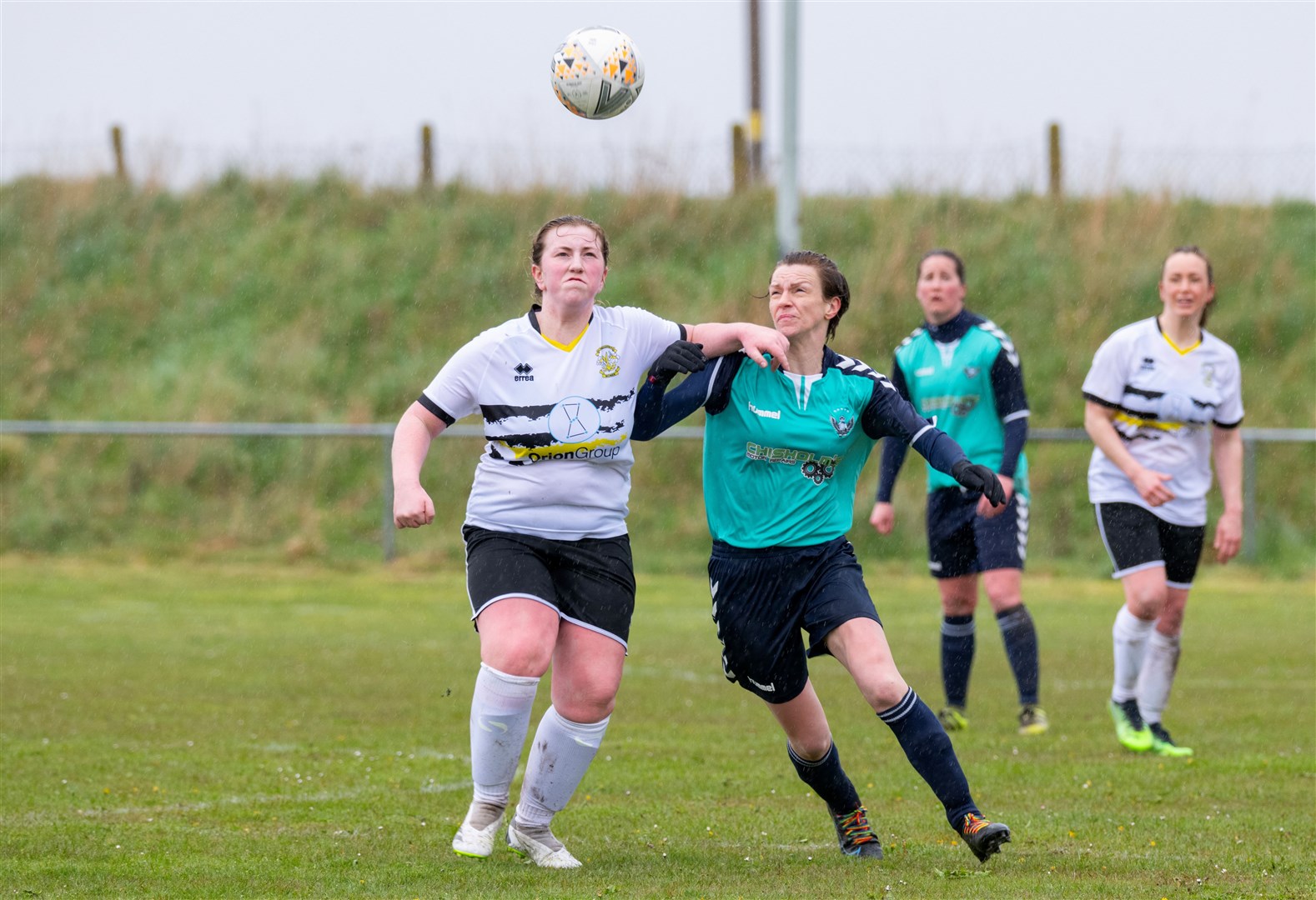 Buckie’s Gemma Geddes battles it out for the ball. Picture: Beth Taylor