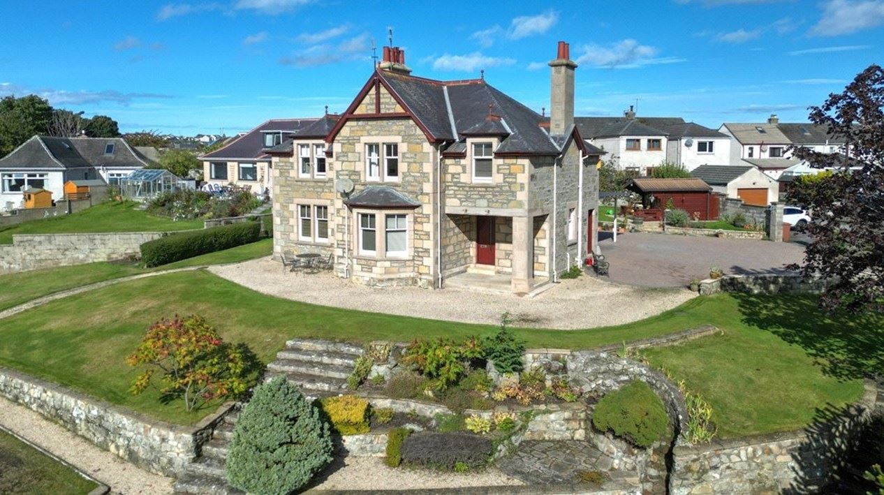 Overdeanshaugh, located at the end of Deanshaugh Road in Elgin, is on the market for a guide price of £435,000.