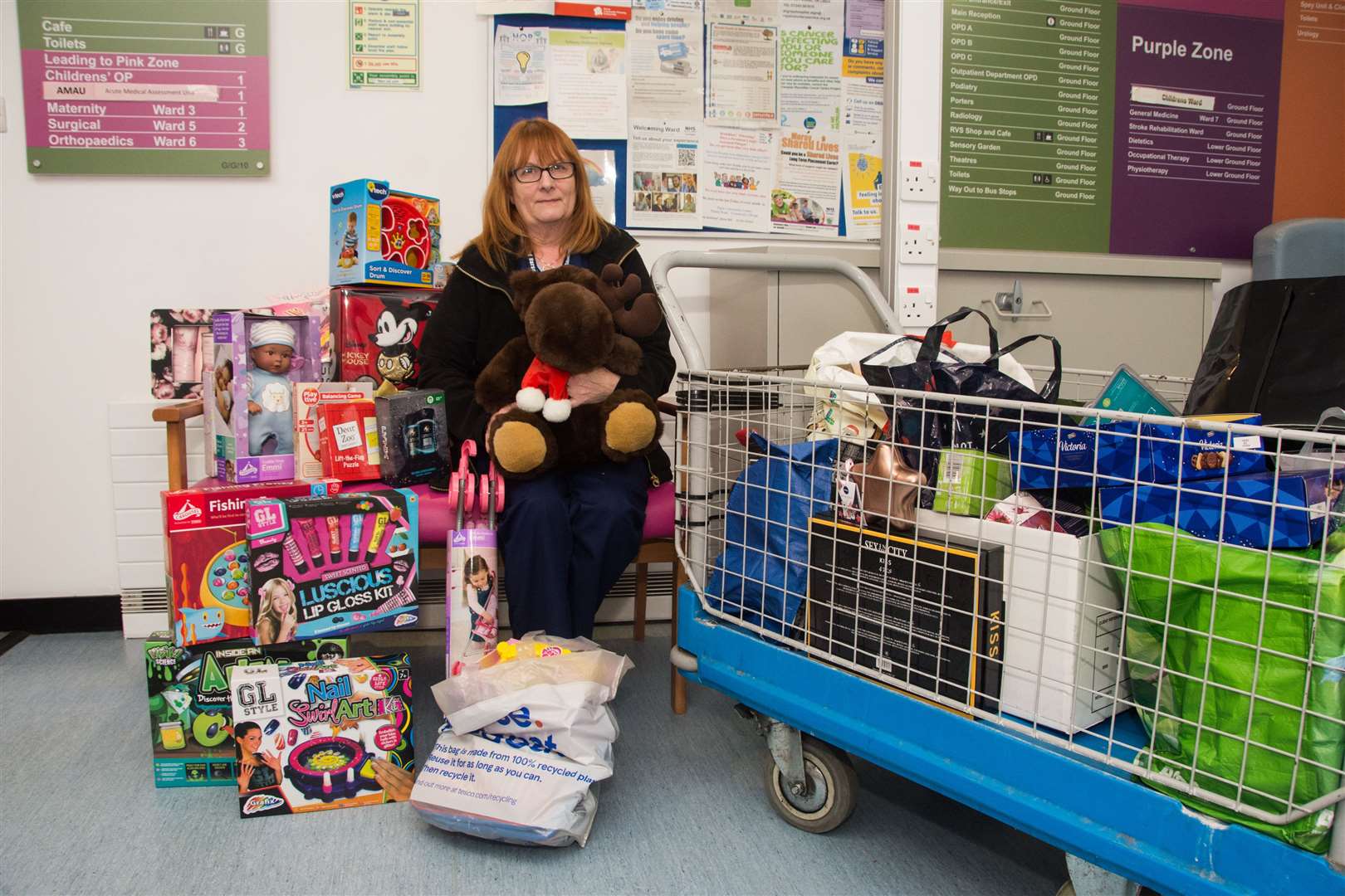 Trisha Bury with the Dr Gray's mental health teams donations to The Northern Scot xmas toy appeal 2020...Picture: Becky Saunderson..