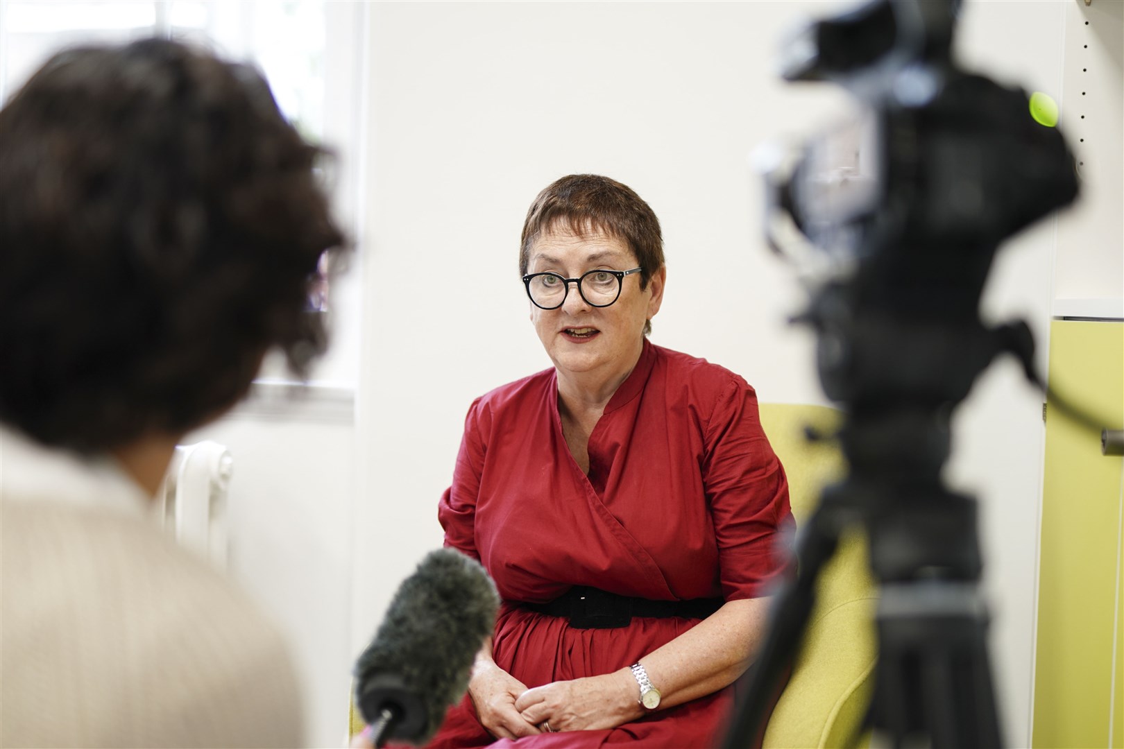 Dr Mary Bousted, joint general secretary of the National Education Union (NEU), during an interview (Jordan Pettitt/PA)