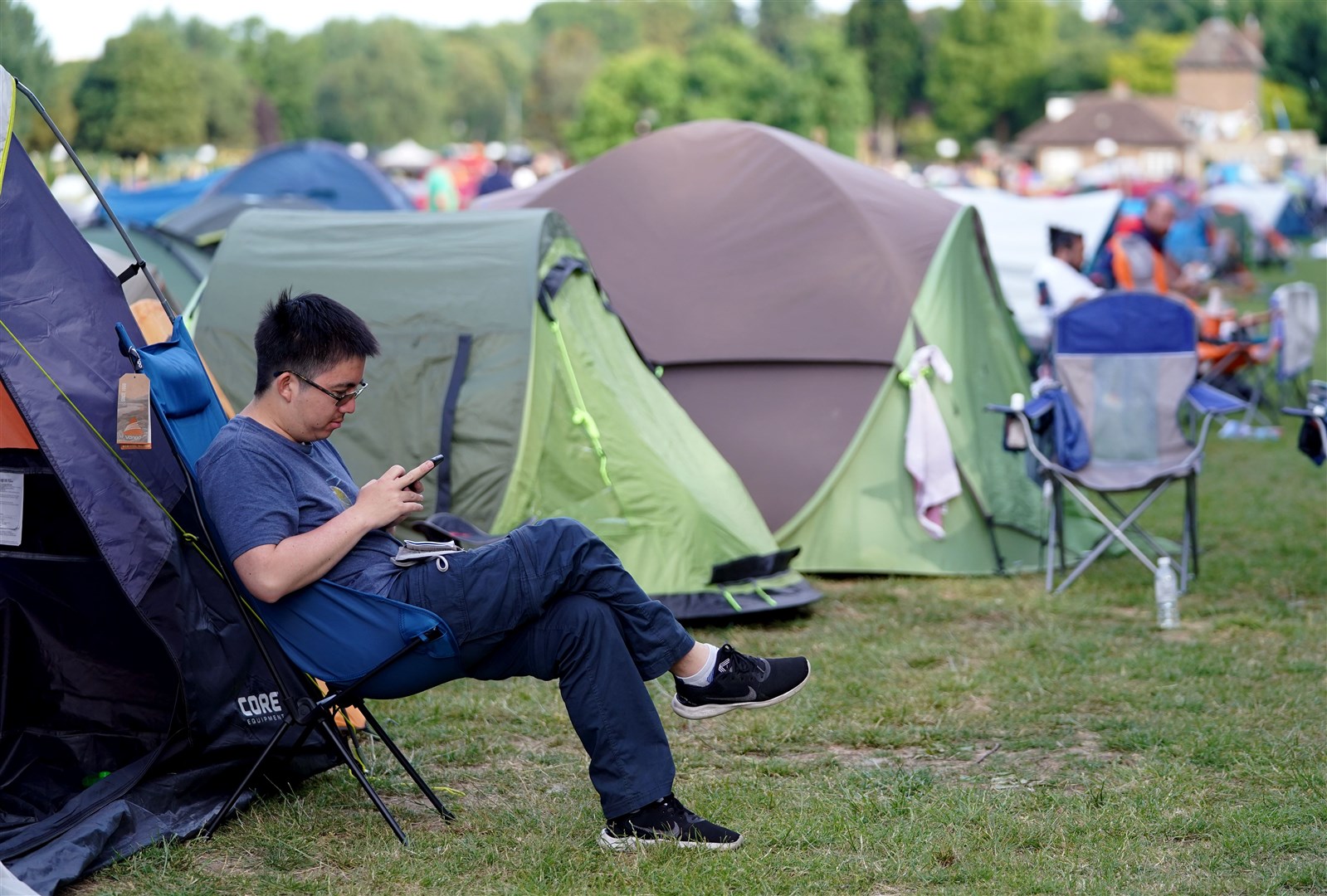 Brent Pham, from California, started the queue on Friday evening (Zac Goodwin/PA)