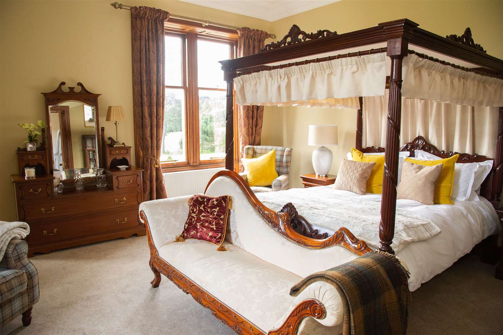 One of the 11 individually decorated bedrooms at Rothes Glen. Picture: Daniel Forsyth.