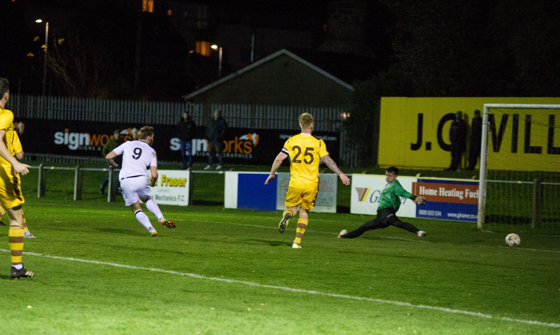Gary Kerr races through on goal to make it 2-0 to Rothes. Picture: Becky Saunderson