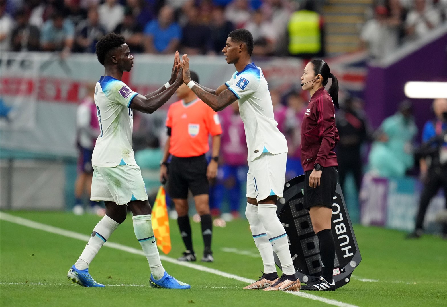 England’s Marcus Rashford (right) and Bukayo Saka showed that ‘our diversity is our strength’ at the 2022 World Cup, an FA special adviser has said (Nick Potts/PA)