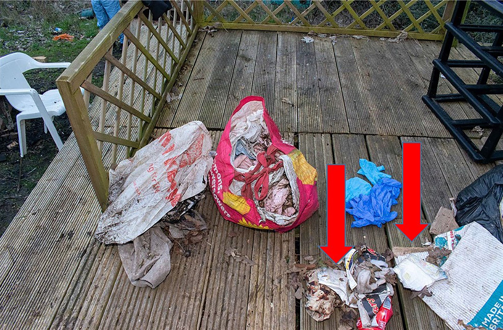 Items including two nappies found in a Lidl bag which included the body of a missing baby Victoria (Met Police/PA)