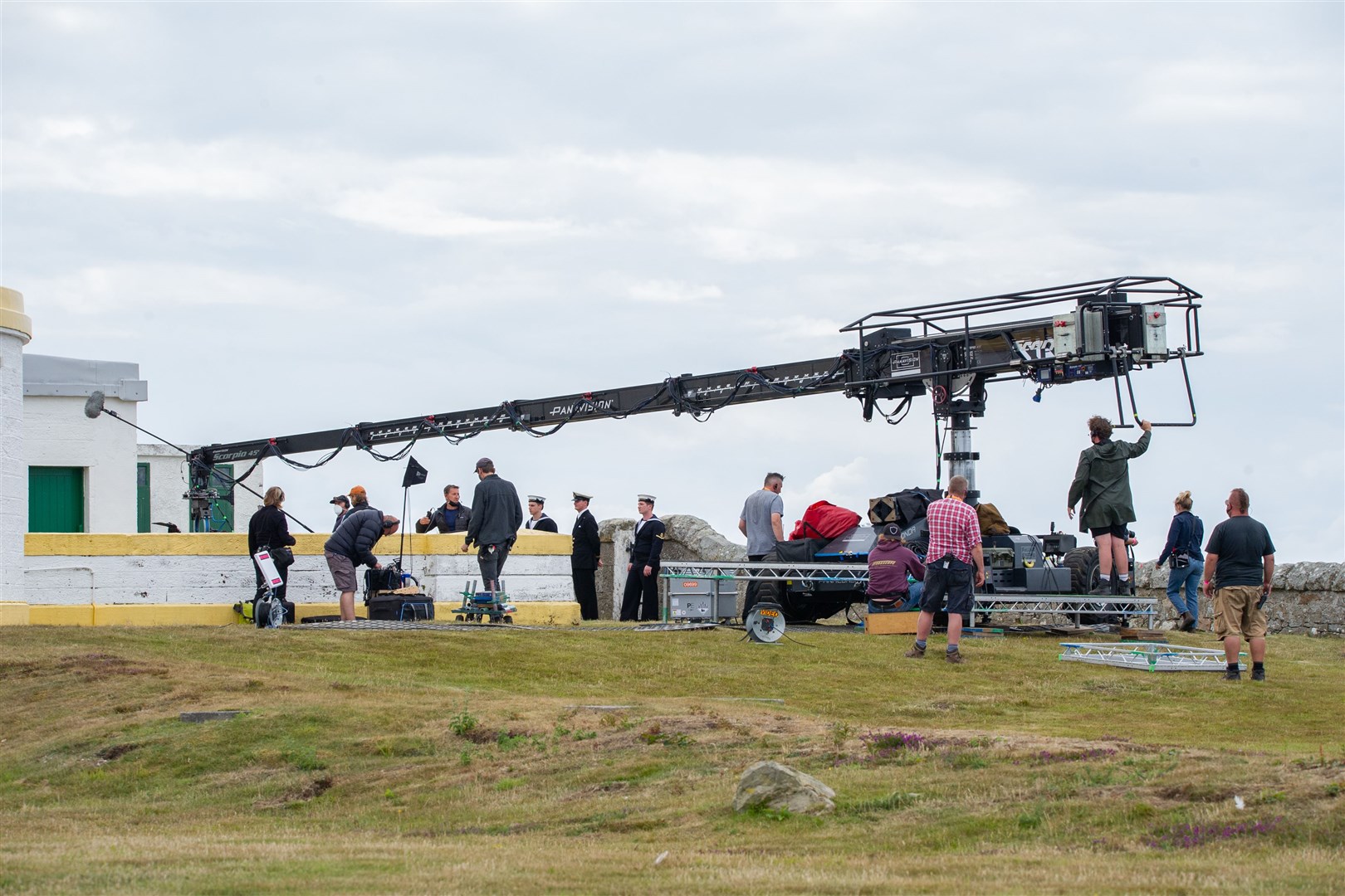 Scenes for The Crown were filmed on location in Lossiemouth. Picture: Daniel Forsyth