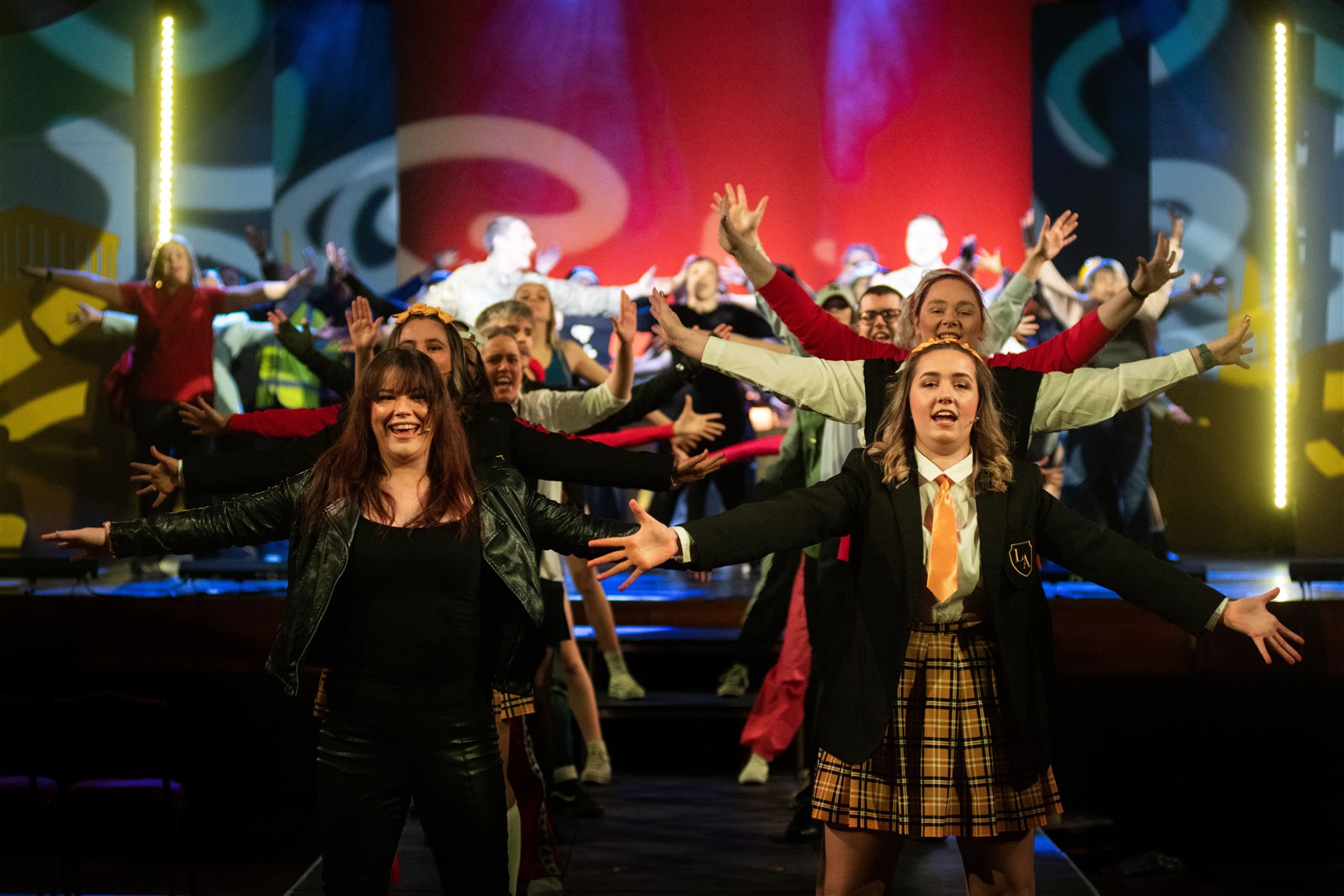 The opening musical scene to "I'm on my way"...Elgin Musical Theatre present Sunshine on Leith at the Elgin Town Hall. ..Picture: Daniel Forsyth..