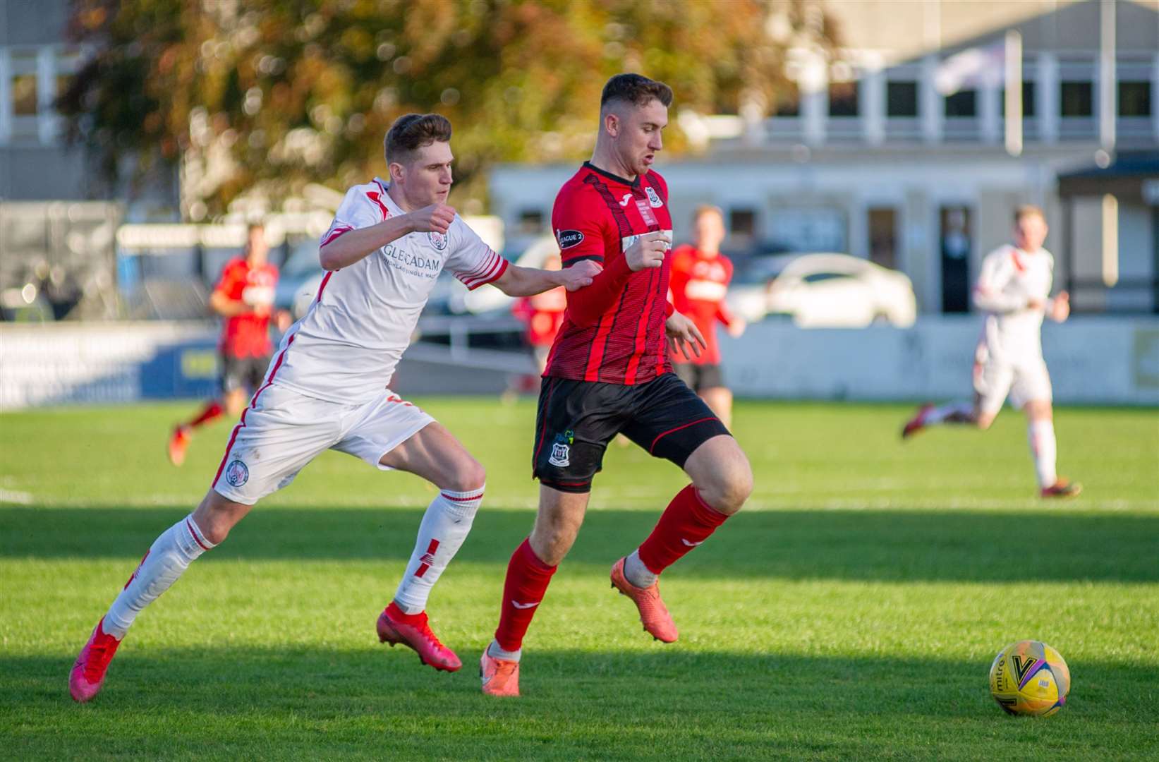 Andy McDonald (right) in action for Elgin City against Brechin City this season. Picture: Daniel Forsyth..