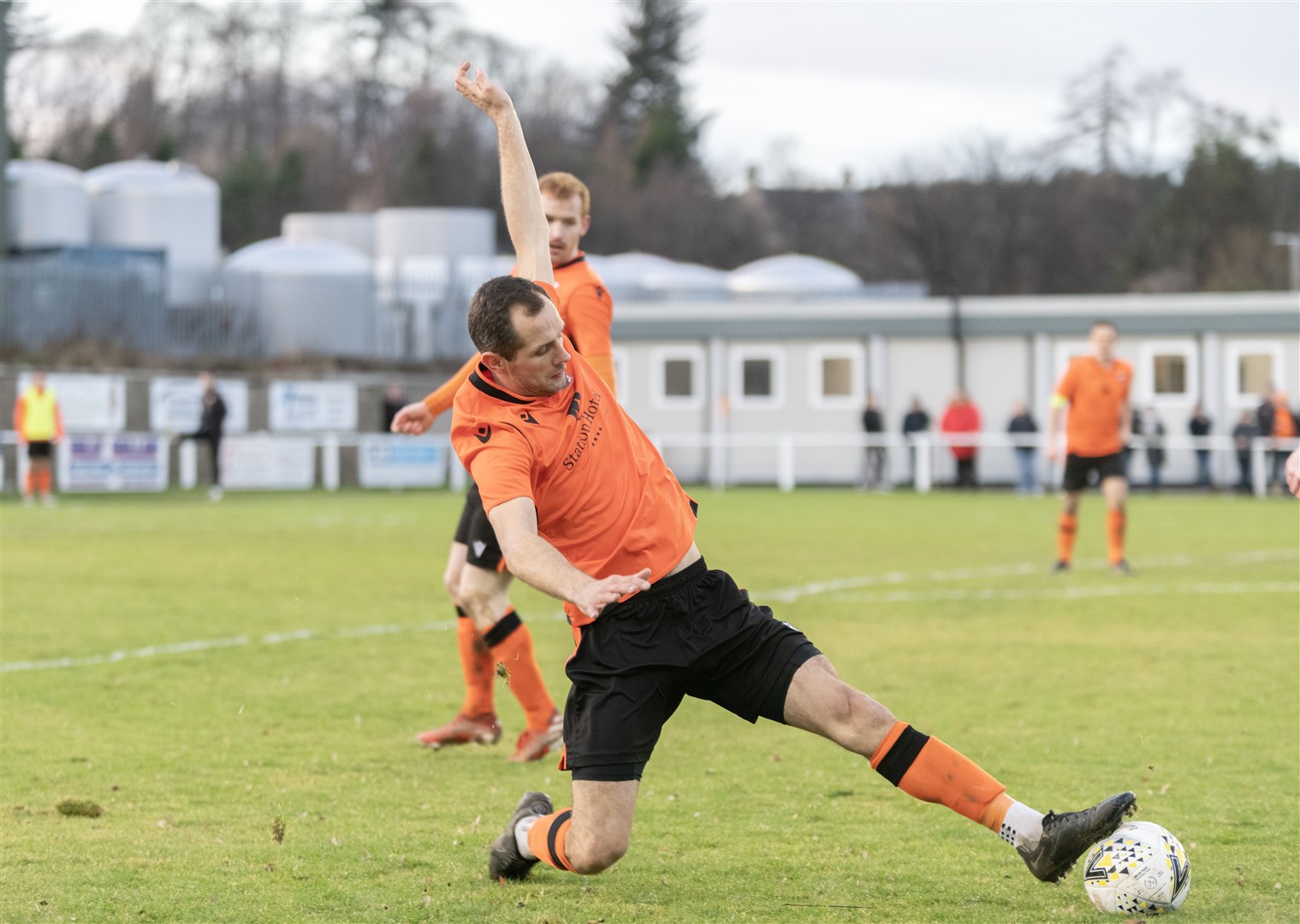 Rothes' Michael Finnis scored a hat-trick of penalties in the 8-2 victory over Strathspey Thistle. Picture: Beth Taylor