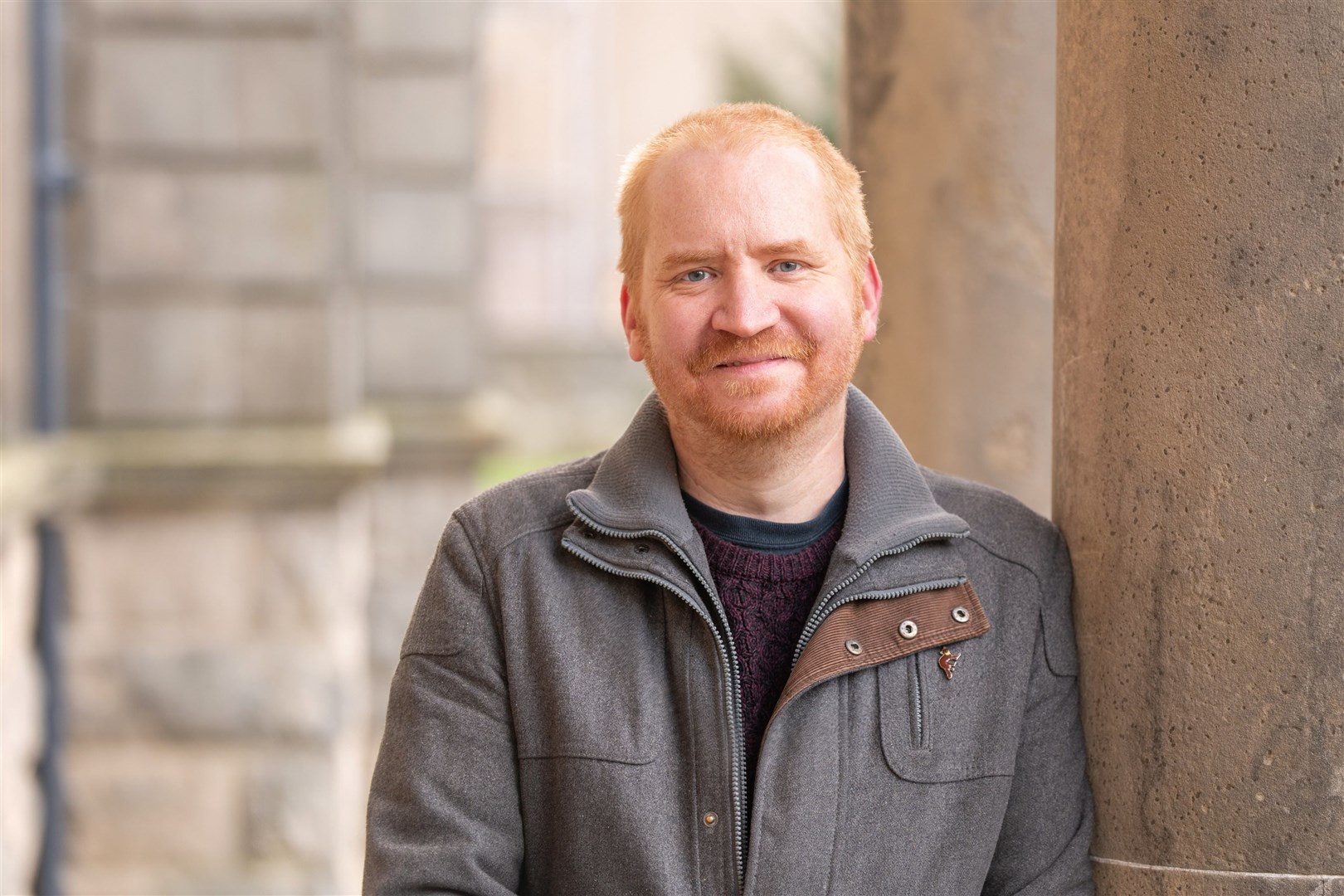 Gary Groves, winner of the 2021 Peter May Fiction Prize, at Moray College UHI. Picture: Tim Winterburn.