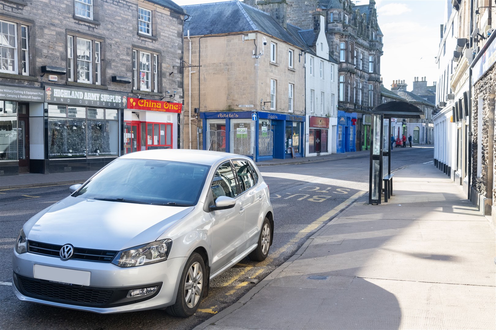 Illegally parked in the centre of Forres.