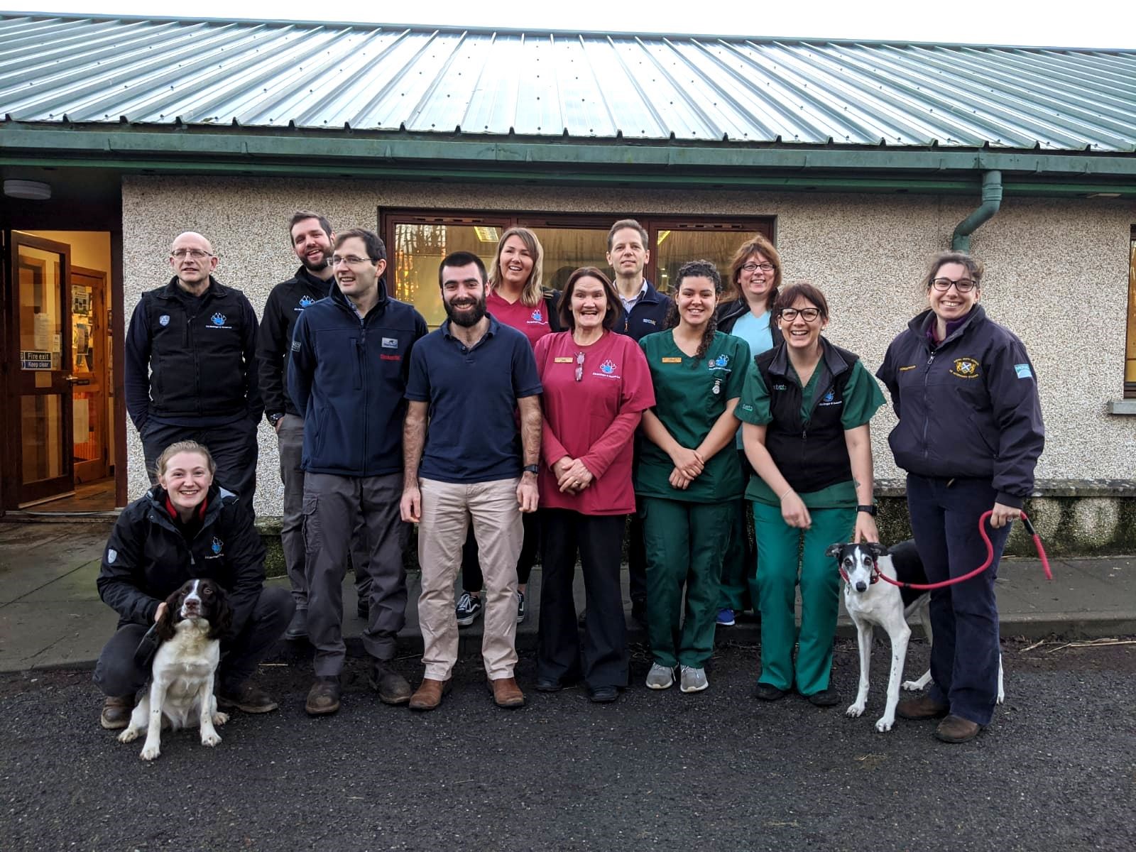 Some of the stars from The Highland Vet during filming for the first series at DS McGregors and Partners, Thurso.