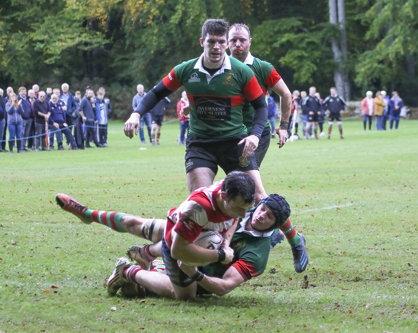 Archie Duncan touches down for his try. Picture: John MacGregor