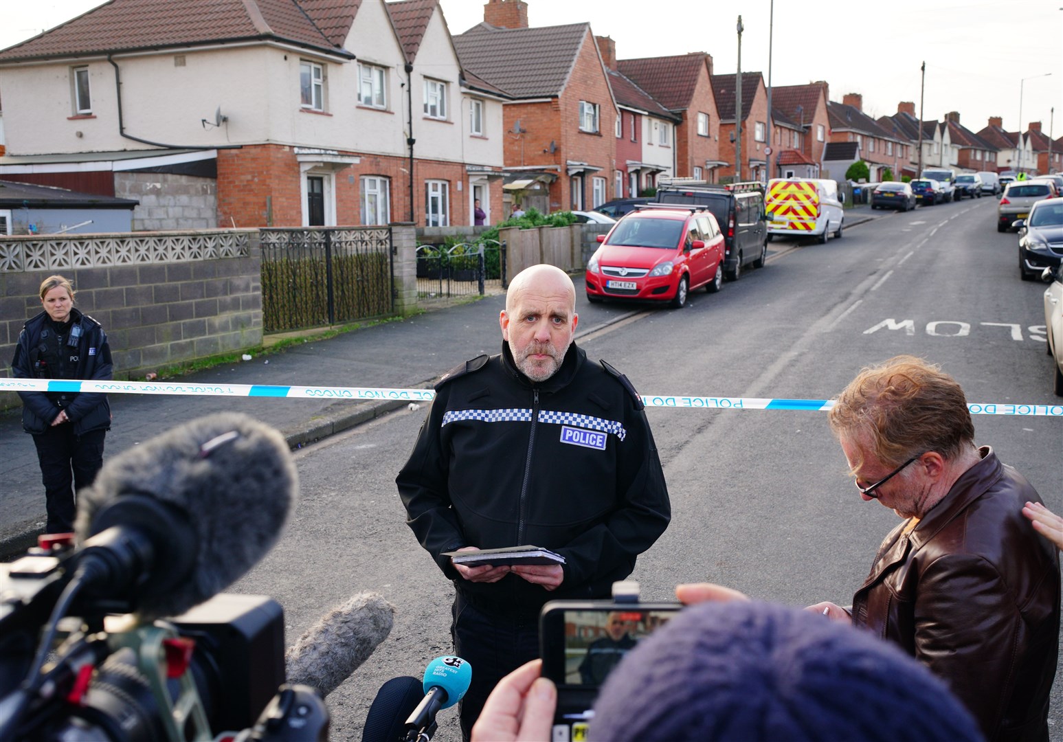 Bristol Commander Supt Mark Runacres speaks to the media at the scene in south Bristol (Ben Birchall/PA)