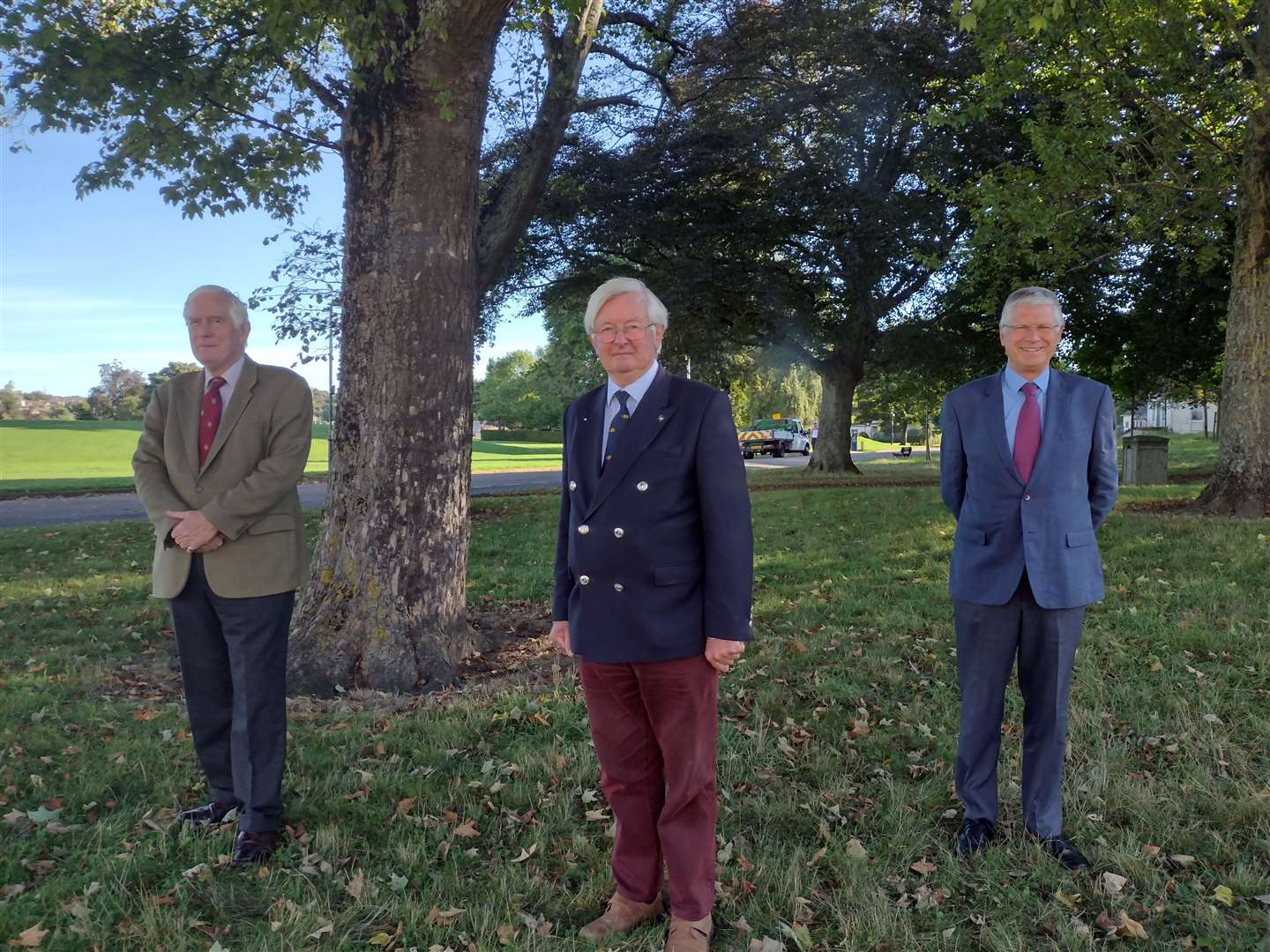(From left) Lord Lieutenant of Moray Major General Seymour Monro, Lieutenant Colonel Grenville Johnston, former Lord Lieutenant of Moray, and Lord Lieutenant of Banffshire Andrew Simpson.