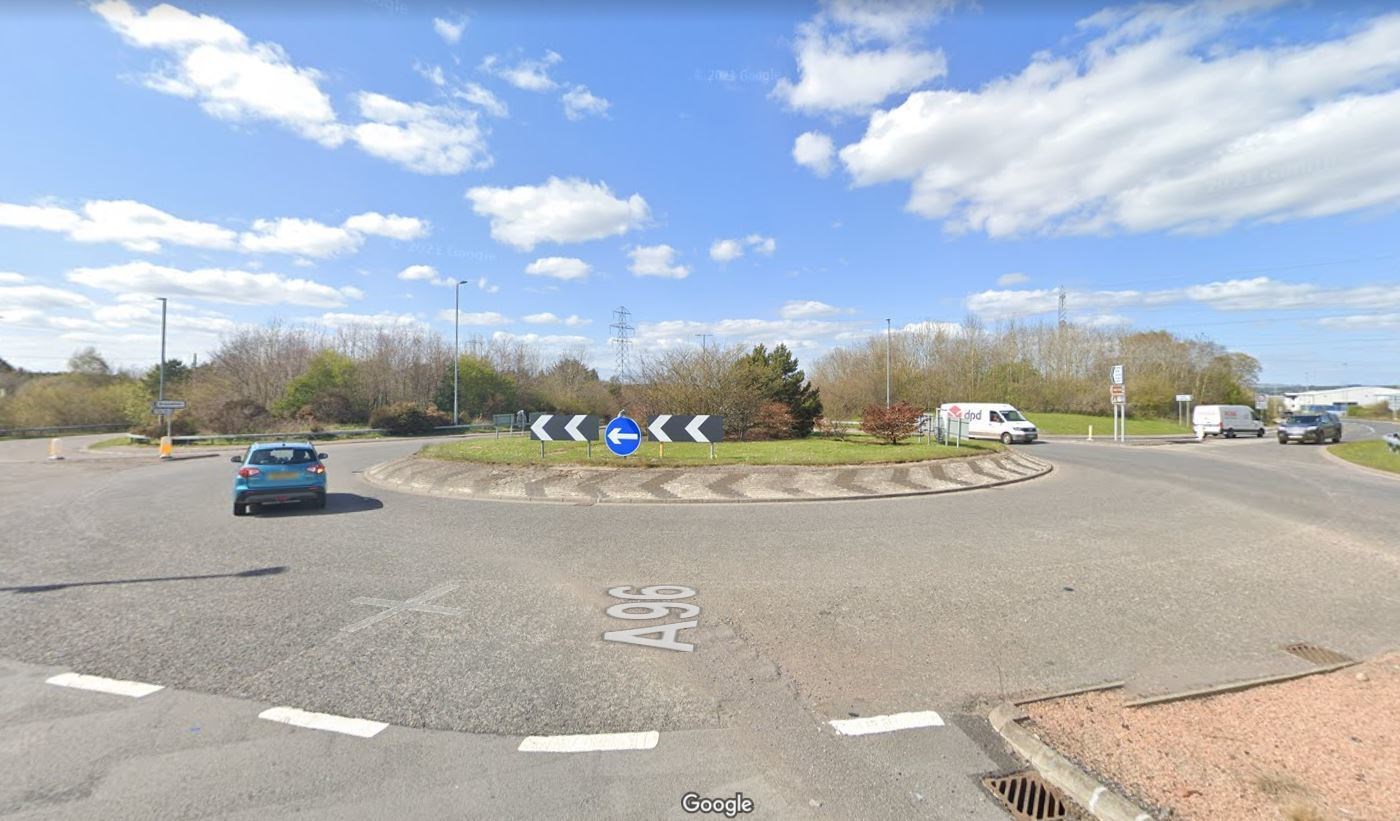 Drivers travelling towards Moray will be directed off the A96 at Broomill roundabout (pictured). Image courtesy of GoogleMaps.