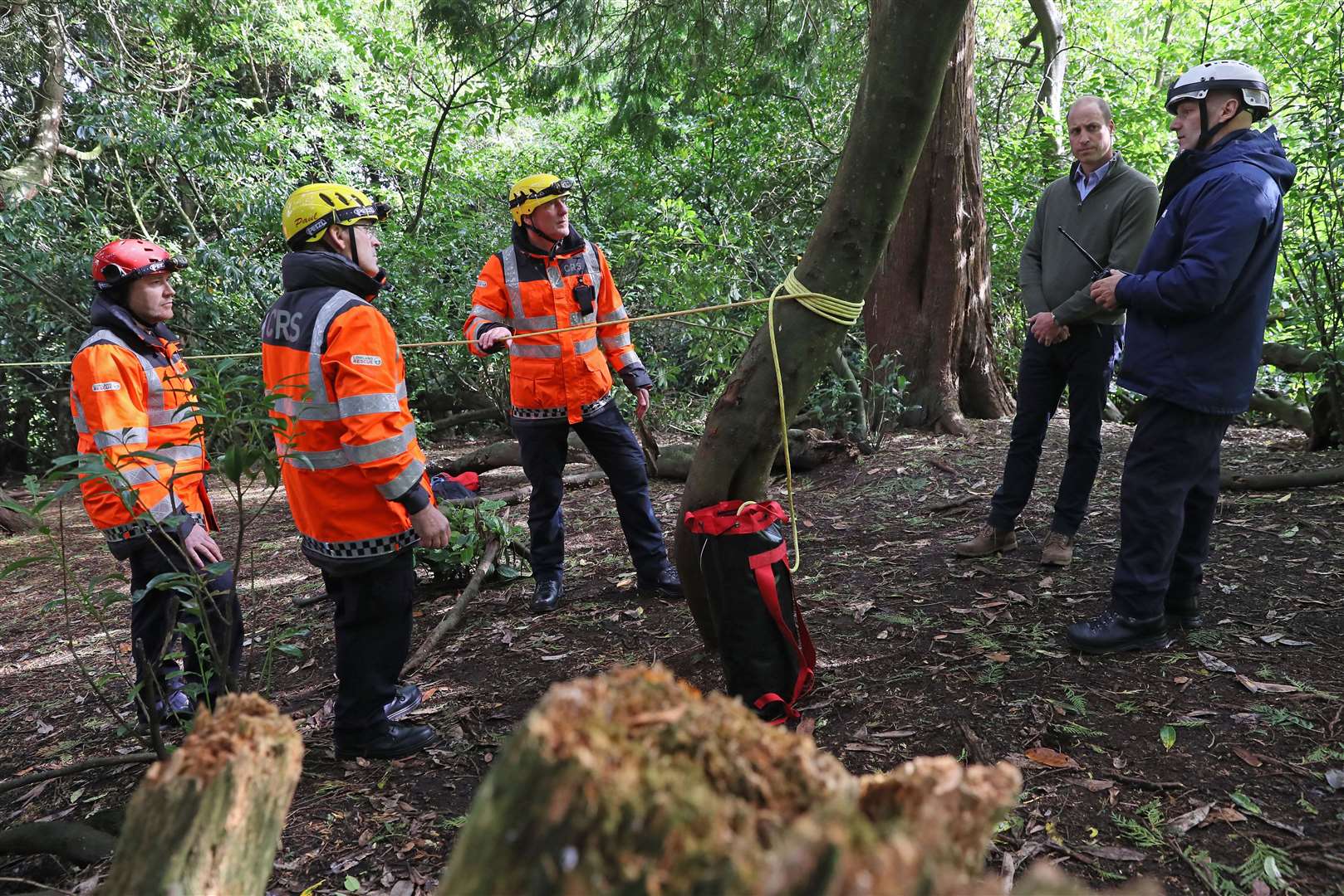 The Duke of Cambridge watches a search and rescue demonstration (PA)