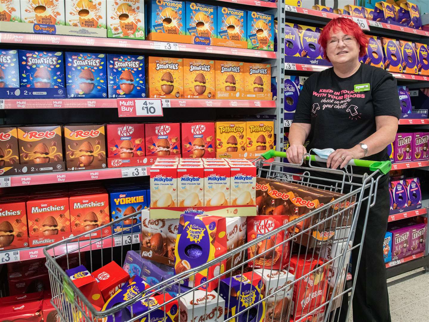 Community champion at Asda Elgin Irene Geddes was delighted to be part of the Easter appeal. Picture: Daniel Forsyth