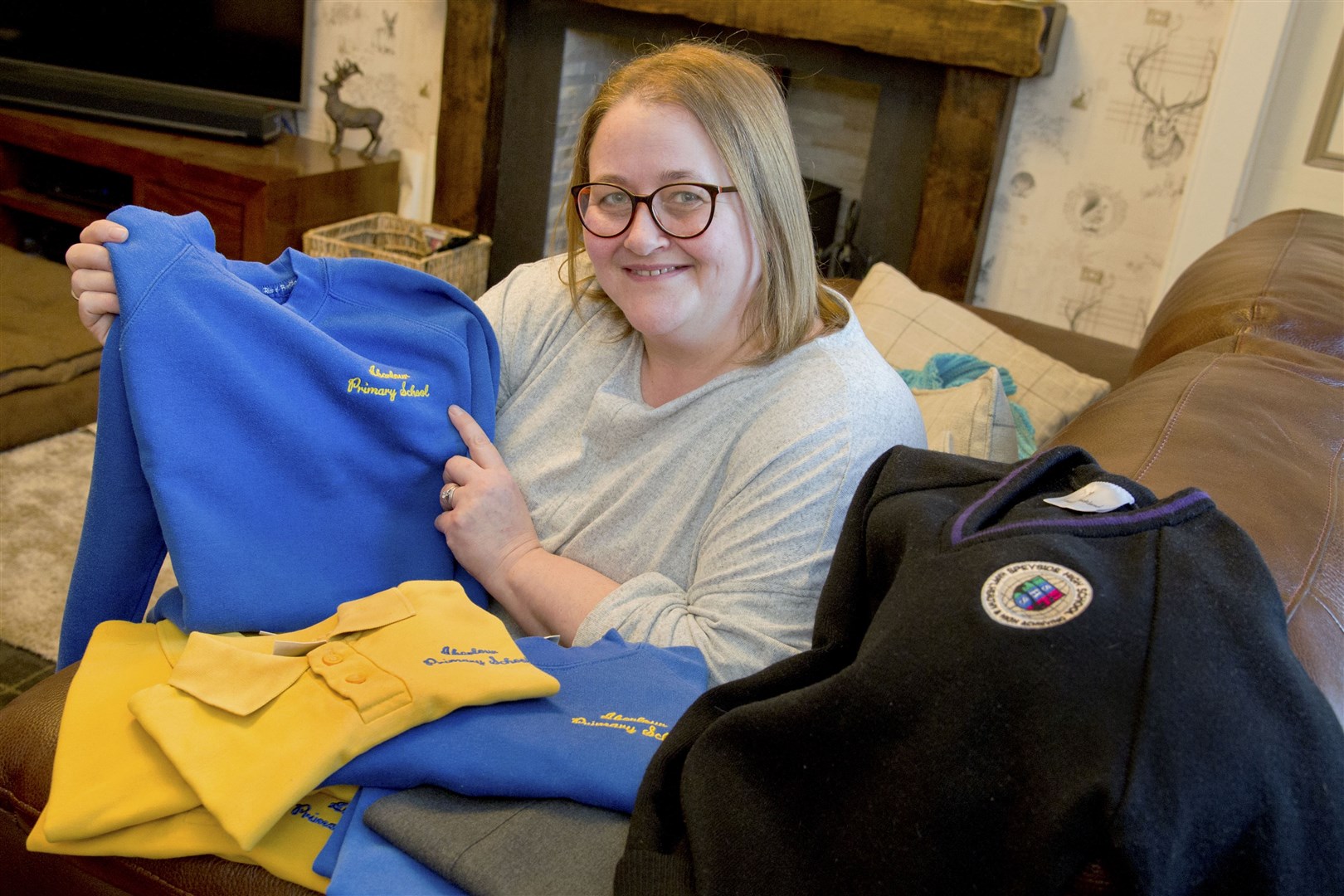 Debi Weir who set up Moray School Bank along with her teenage daughter Hannah to help children in need of school clothes. Picture: Daniel Forsyth.
