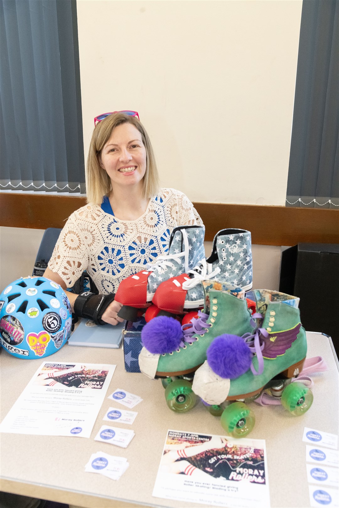 Lesley Oman promoting her business, Moray Rollers, at the showcase. Picture: Beth Taylor
