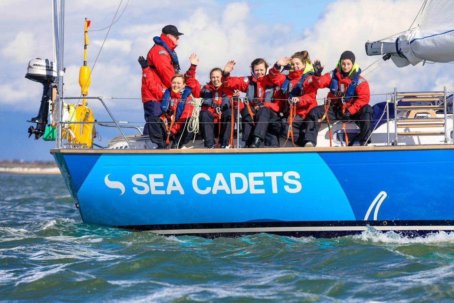 Sea Cadets on board yachts TS Sir Stelios and TS City of London on Southampton Water. Photograph: Christopher Ison