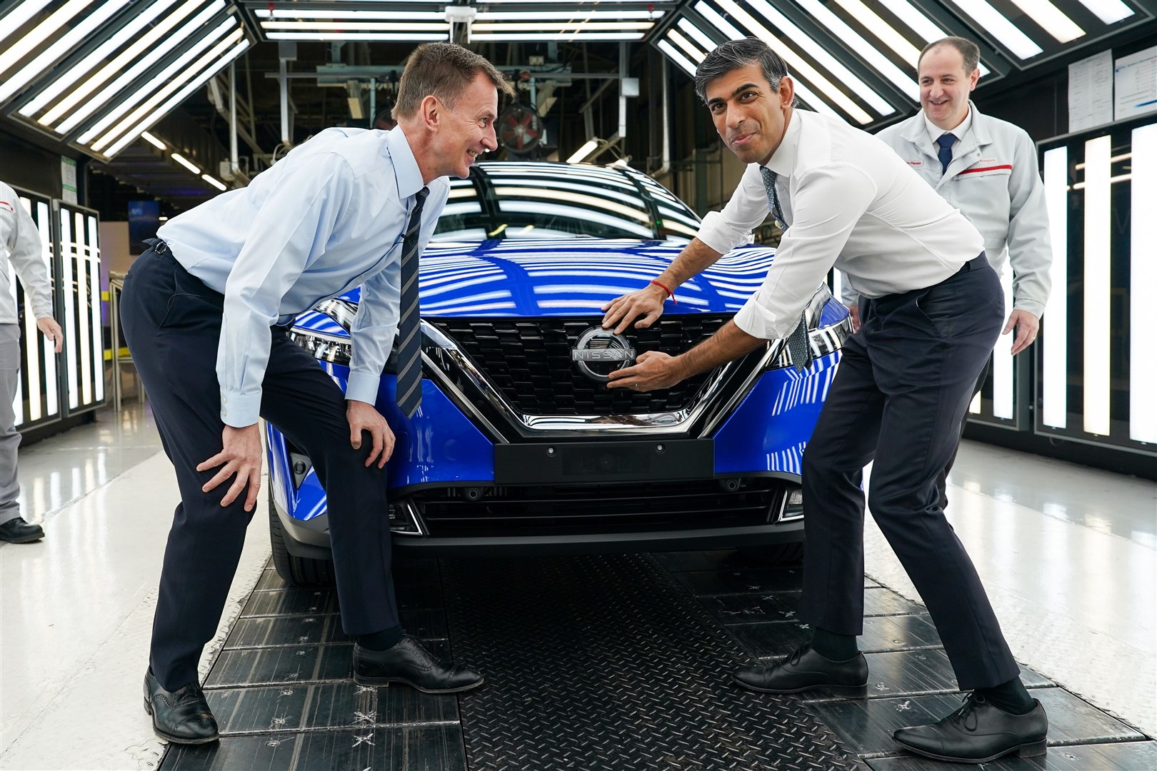Jeremy Hunt and Rishi Sunak announced investment support for businesses including car makers in the autumn statement (Ian Forsyth/PA)