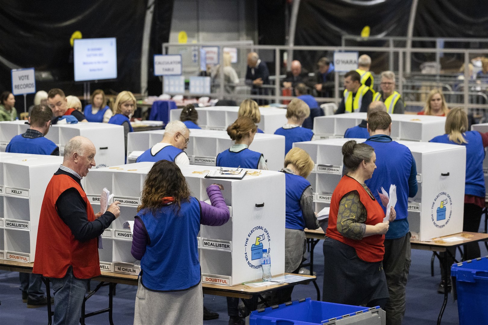 Counting continues for the Belfast North constituency (Liam McBurney/PA)