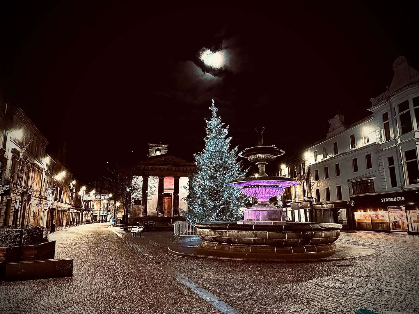 A delightfully moonlit Plainstones at Christmas as taken by reader Scott Innes.