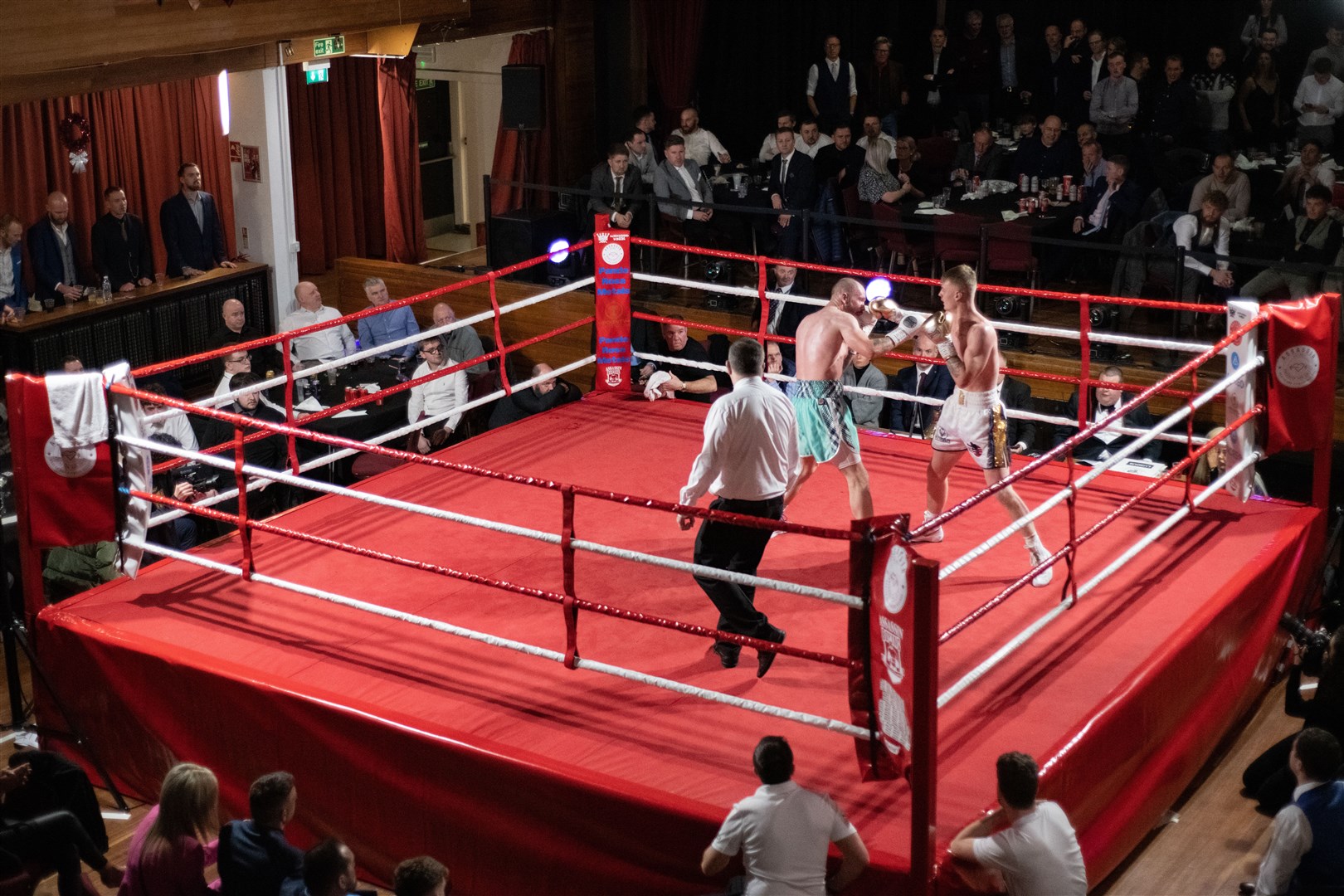 Elgin Town Hall hosted one of Moray's biggest-ever boxing nights. Picture: Daniel Forsyth..