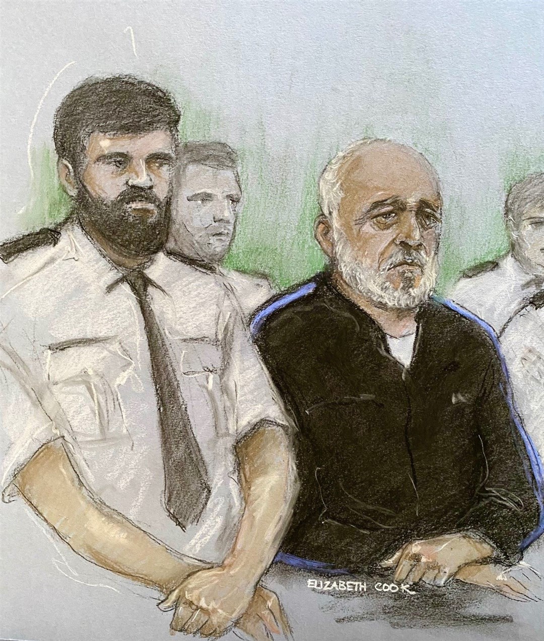 Piran Ditta Khan appearing at Leeds Crown Court charged with the 2005 murder of Pc Sharon Beshenivsky in Bradford (Elizabeth Cook/PA)