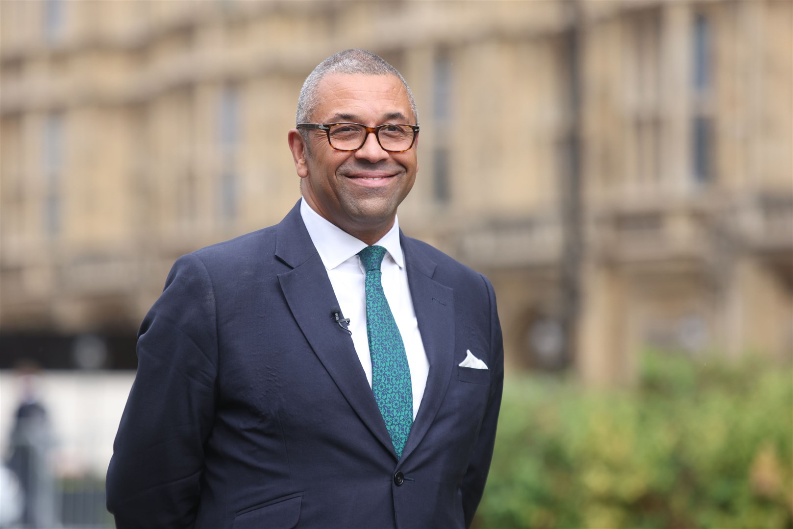 Secretary of State for Education James Cleverly speaking to the media on College Green, outside the Houses of Parliament, Westminster (James Manning/PA)
