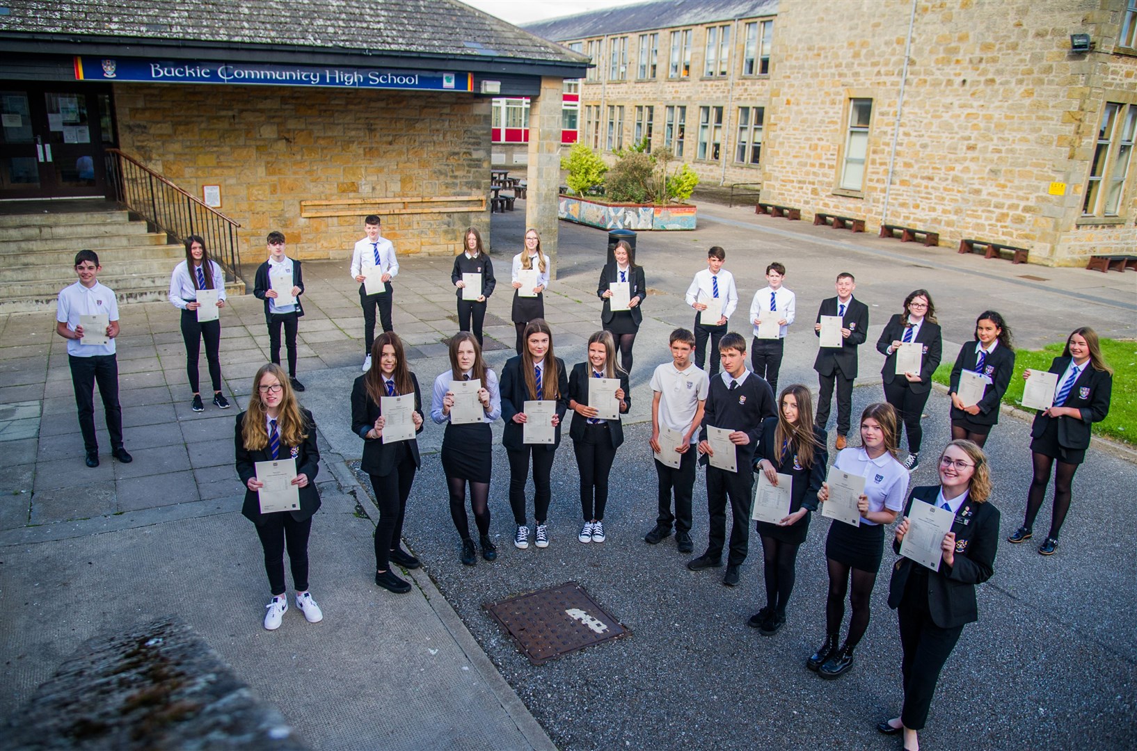 These senior phase students at BCHS have plenty to be pleased about after receiving their grades. Picture: Becky Saunderson