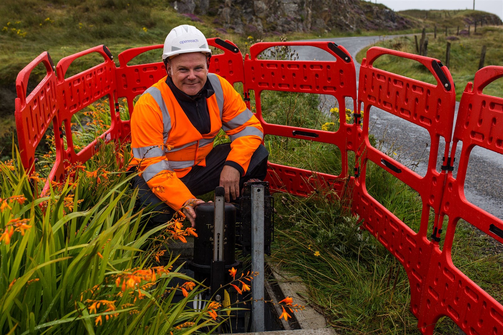 An Openreach engineer at work. Picture: Jennifer Campbell.