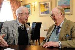 Dave Geddes (left) and Gordon Baxter reminisce on old times.