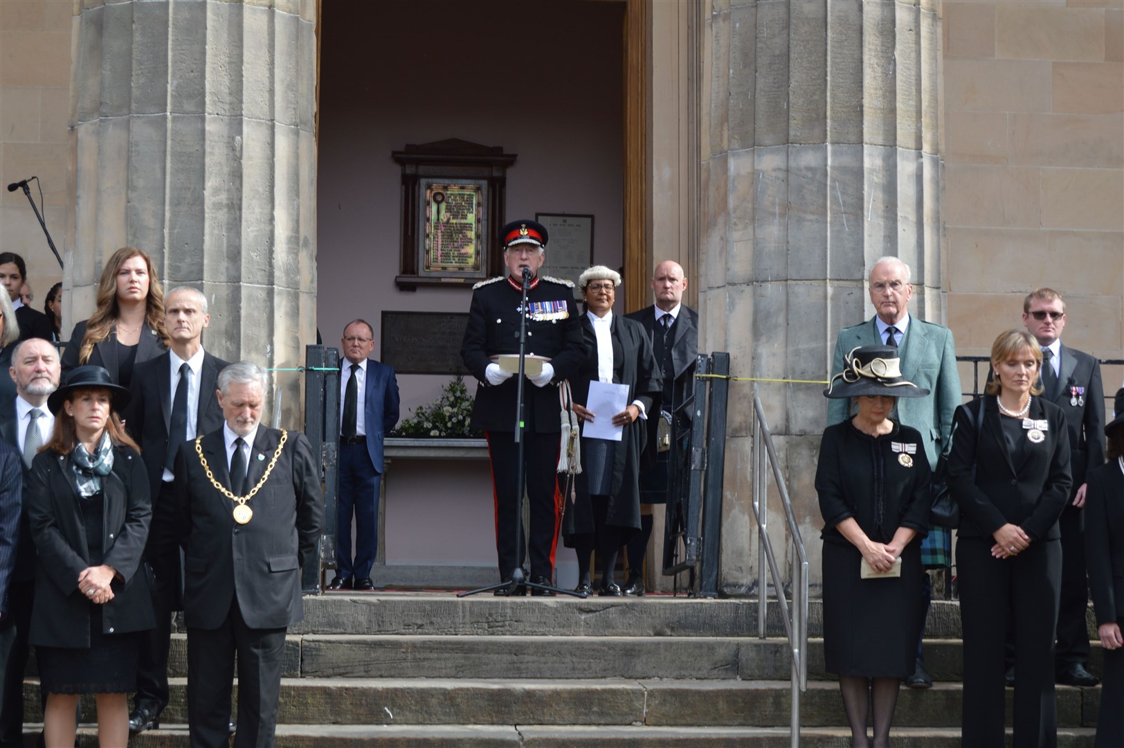 Moray dignitaries and Councillors mark the proclamation of King Charles III as the new monarch.