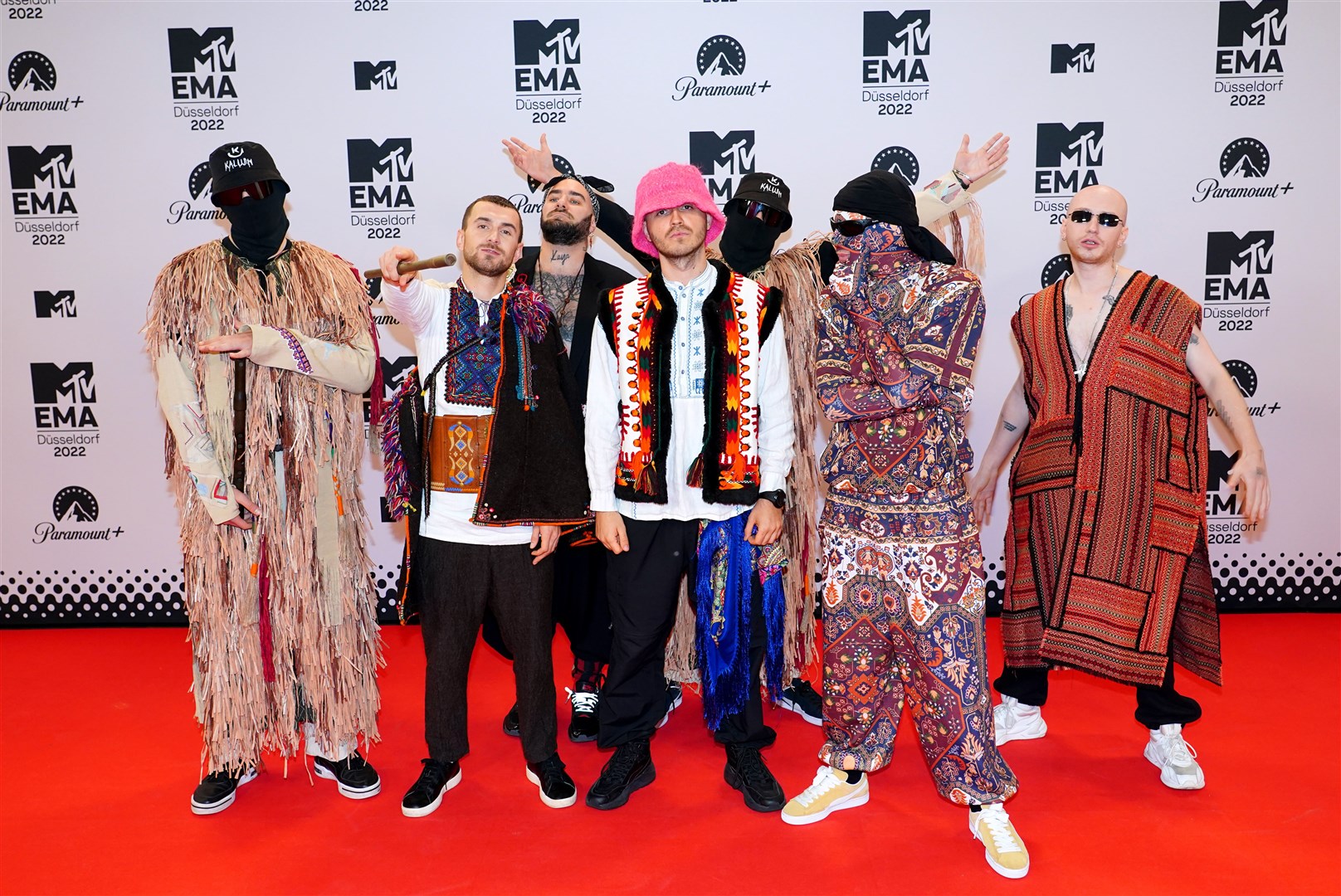 Kalush Orchestra on the red carpet (Ian West/PA)