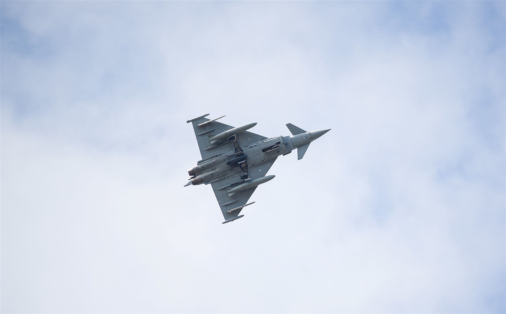 RAF Lossie Typhoon in the sky above Lossiemouth. Picture: Becky Saunderson