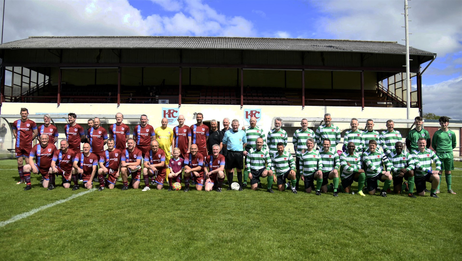 The teams line up at Kynoch Park, Keith...Picture: Becky Saunderson..